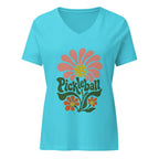 Pickleball Flower Child — Women’s V-Neck T-Shirt
